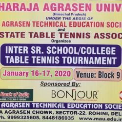 7th Inter College  Sr. School, Table Tennis Tournament (16-17 Jan 2020)
