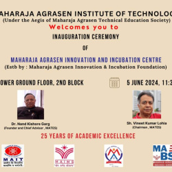 Inauguration Maharaja Agrasen Innovation & Incubation Centre (5 JUNE 2024) MAIT